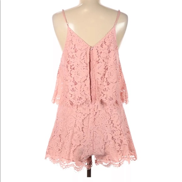 Everly Pink Lace Romper - Picture 2 of 9